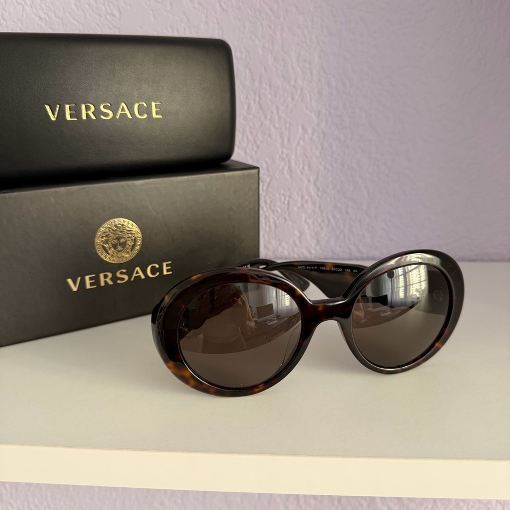 New! Versace Women's Tortoise Sunglasses Mod. 4414-F 108/3, Authentic